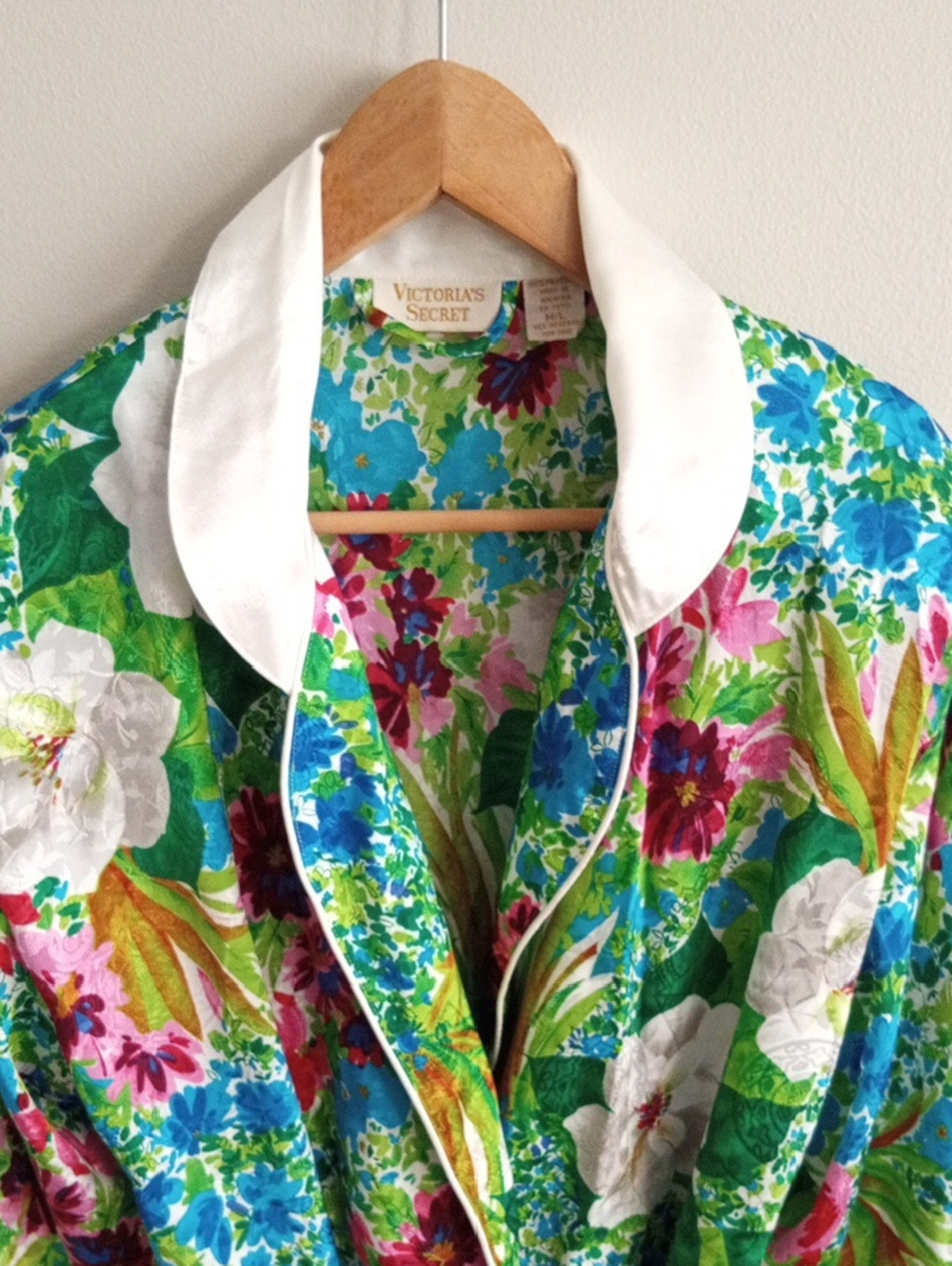 Vtg Victoria's Secret Gold Label Floral Maxi Robe Size M/L